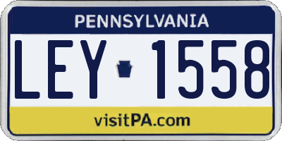 PA license plate LEY1558