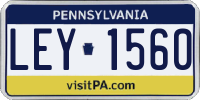 PA license plate LEY1560