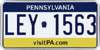 PA license plate LEY1563