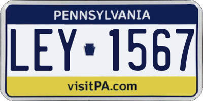 PA license plate LEY1567