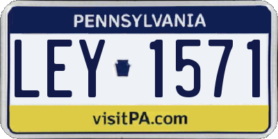 PA license plate LEY1571