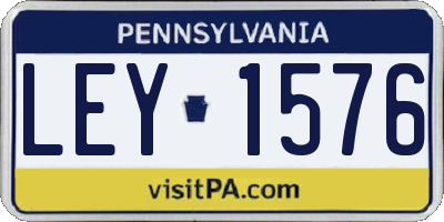 PA license plate LEY1576