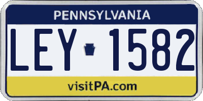 PA license plate LEY1582