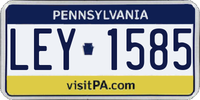 PA license plate LEY1585