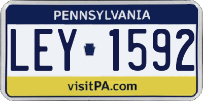 PA license plate LEY1592