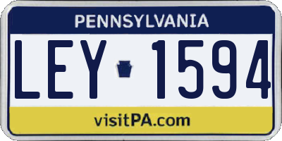 PA license plate LEY1594