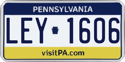 PA license plate LEY1606