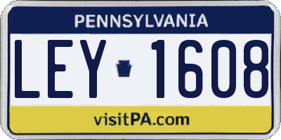 PA license plate LEY1608
