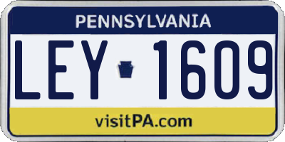 PA license plate LEY1609