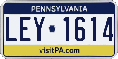 PA license plate LEY1614
