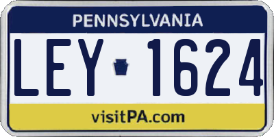 PA license plate LEY1624