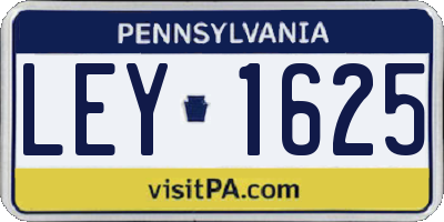 PA license plate LEY1625