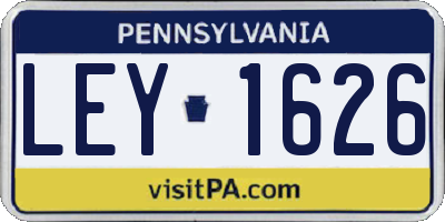 PA license plate LEY1626