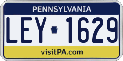 PA license plate LEY1629