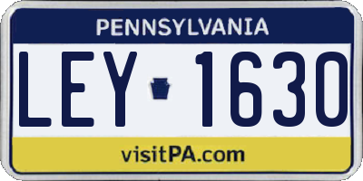 PA license plate LEY1630