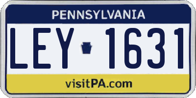 PA license plate LEY1631