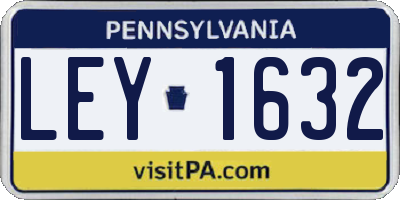 PA license plate LEY1632