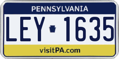 PA license plate LEY1635