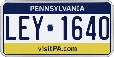 PA license plate LEY1640