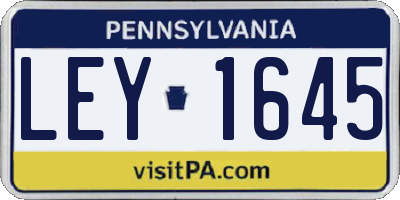 PA license plate LEY1645