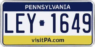PA license plate LEY1649