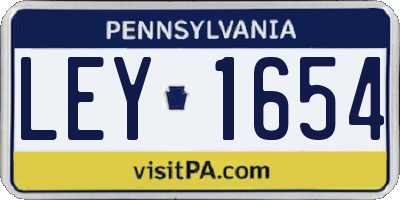 PA license plate LEY1654