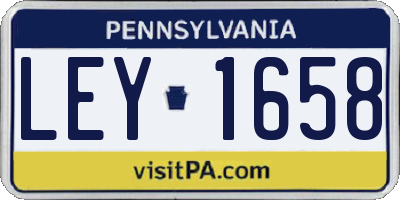 PA license plate LEY1658