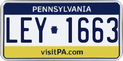 PA license plate LEY1663