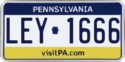 PA license plate LEY1666
