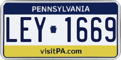 PA license plate LEY1669