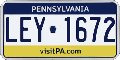 PA license plate LEY1672
