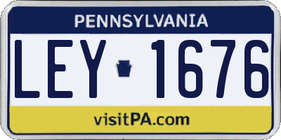 PA license plate LEY1676
