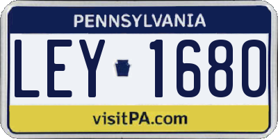 PA license plate LEY1680