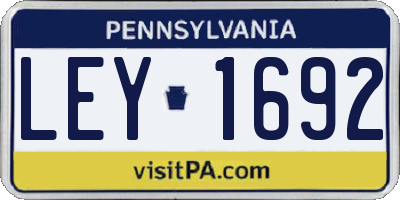PA license plate LEY1692