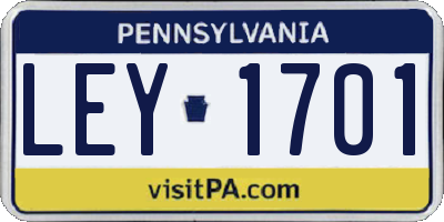 PA license plate LEY1701