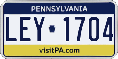 PA license plate LEY1704