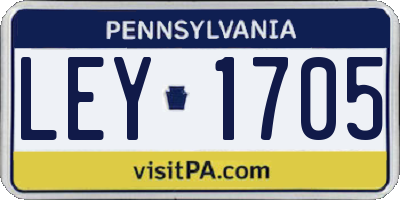 PA license plate LEY1705