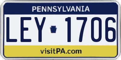 PA license plate LEY1706