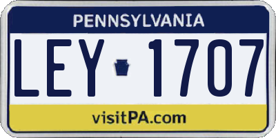 PA license plate LEY1707