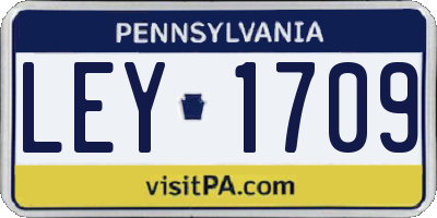 PA license plate LEY1709