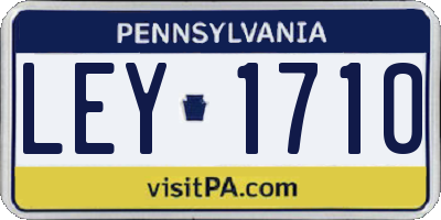 PA license plate LEY1710
