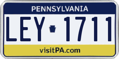 PA license plate LEY1711