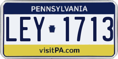 PA license plate LEY1713