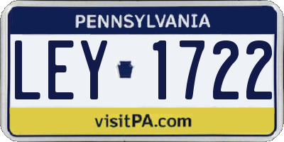 PA license plate LEY1722
