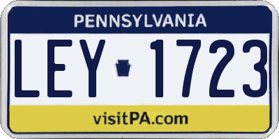 PA license plate LEY1723