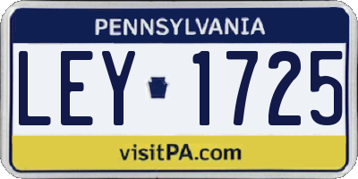 PA license plate LEY1725