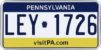 PA license plate LEY1726