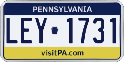 PA license plate LEY1731