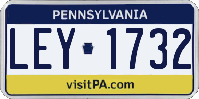 PA license plate LEY1732