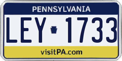 PA license plate LEY1733